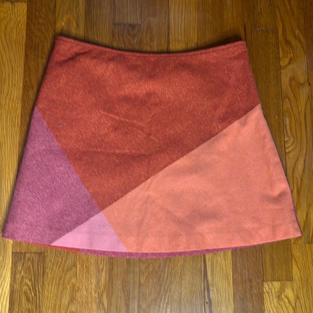 Esprit Wool-blend Mini Aline Skirt size 9/10 Multi Orange Pink Tonal Colors